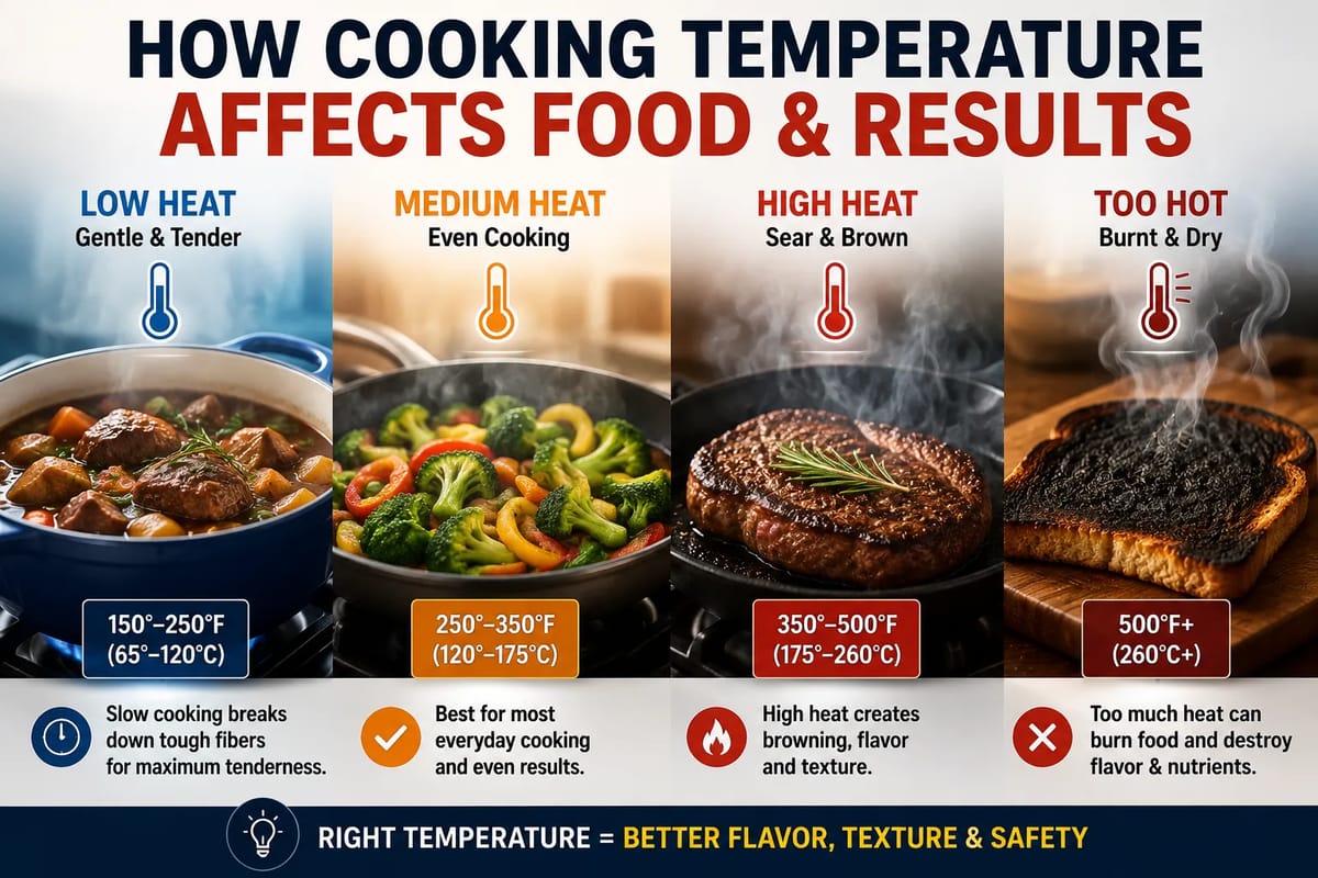 How Cooking Temperature Affects Food and Cooking Results
