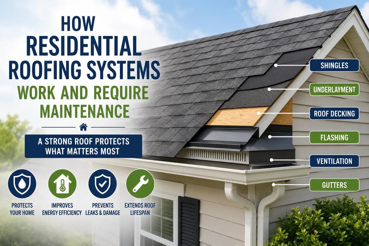 How Residential Roofing Systems Work and Require Maintenance