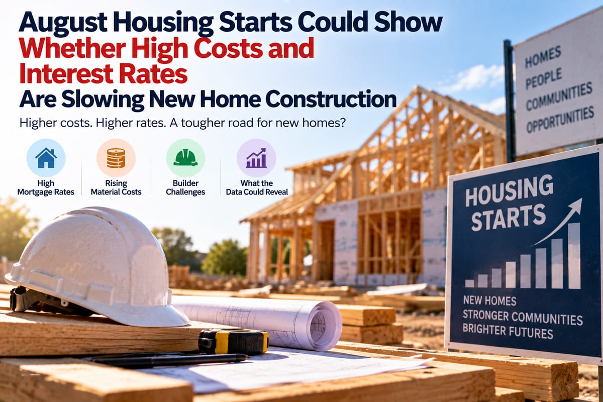 August Housing Starts Could Show Whether High Costs and Interest Rates Are Slowing New Home Construction