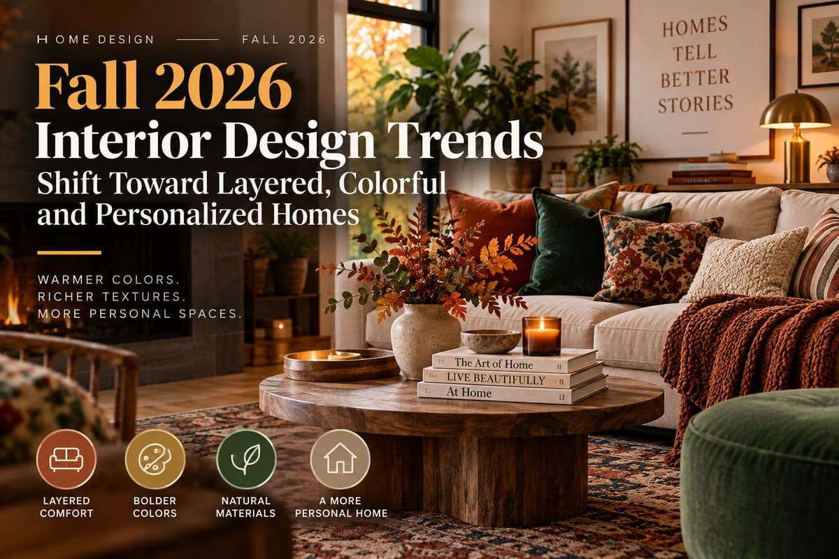 Fall 2026 Interior Design Trends Shift Toward Layered, Colorful and Personalized Homes