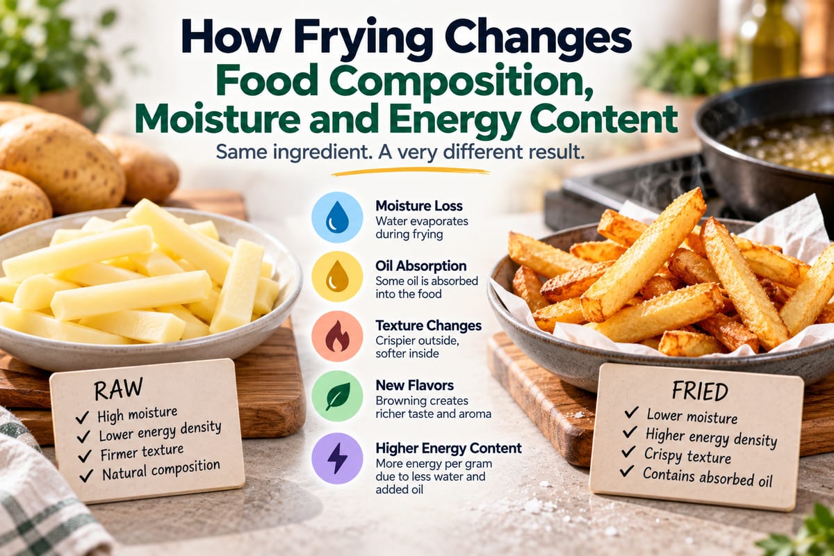 How Frying Changes Food Composition, Moisture and Energy Content