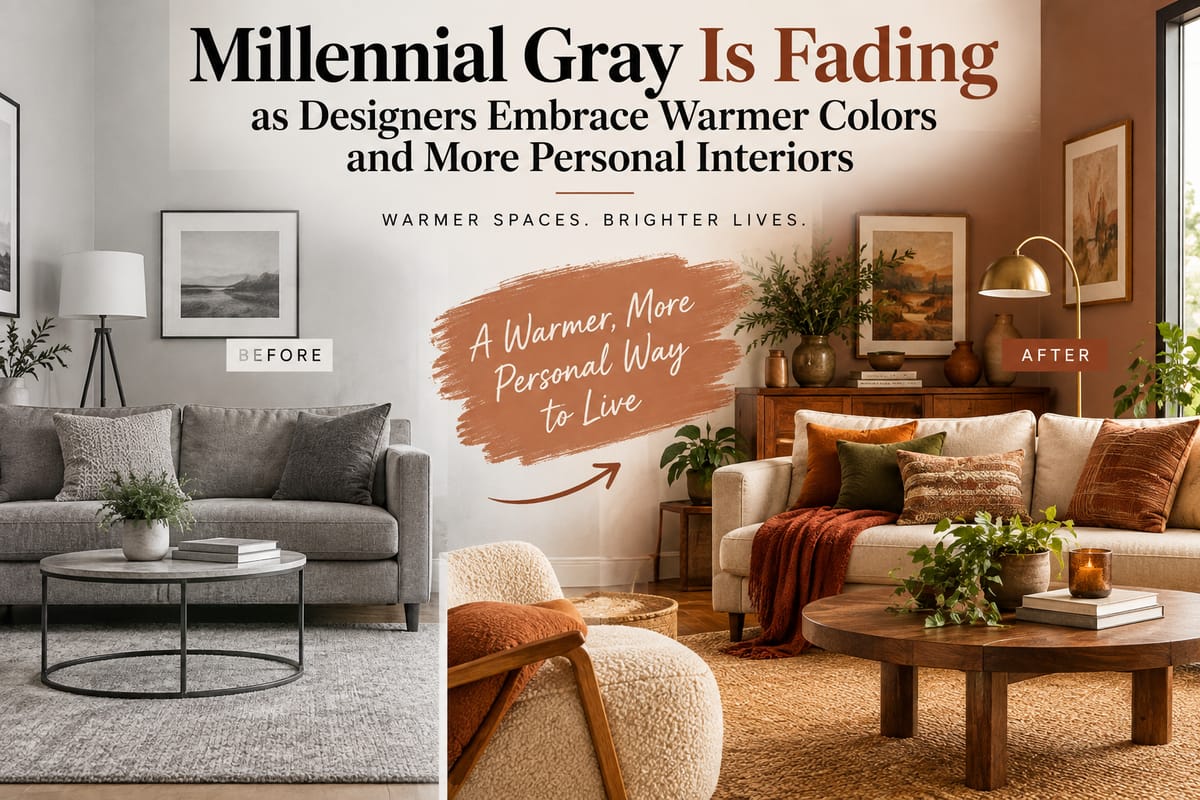 Millennial Gray Is Fading as Designers Embrace Warmer Colors and More Personal Interiors