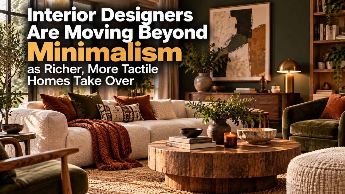 Interior Designers Are Moving Beyond Minimalism as Richer, More Tactile Homes Take Over