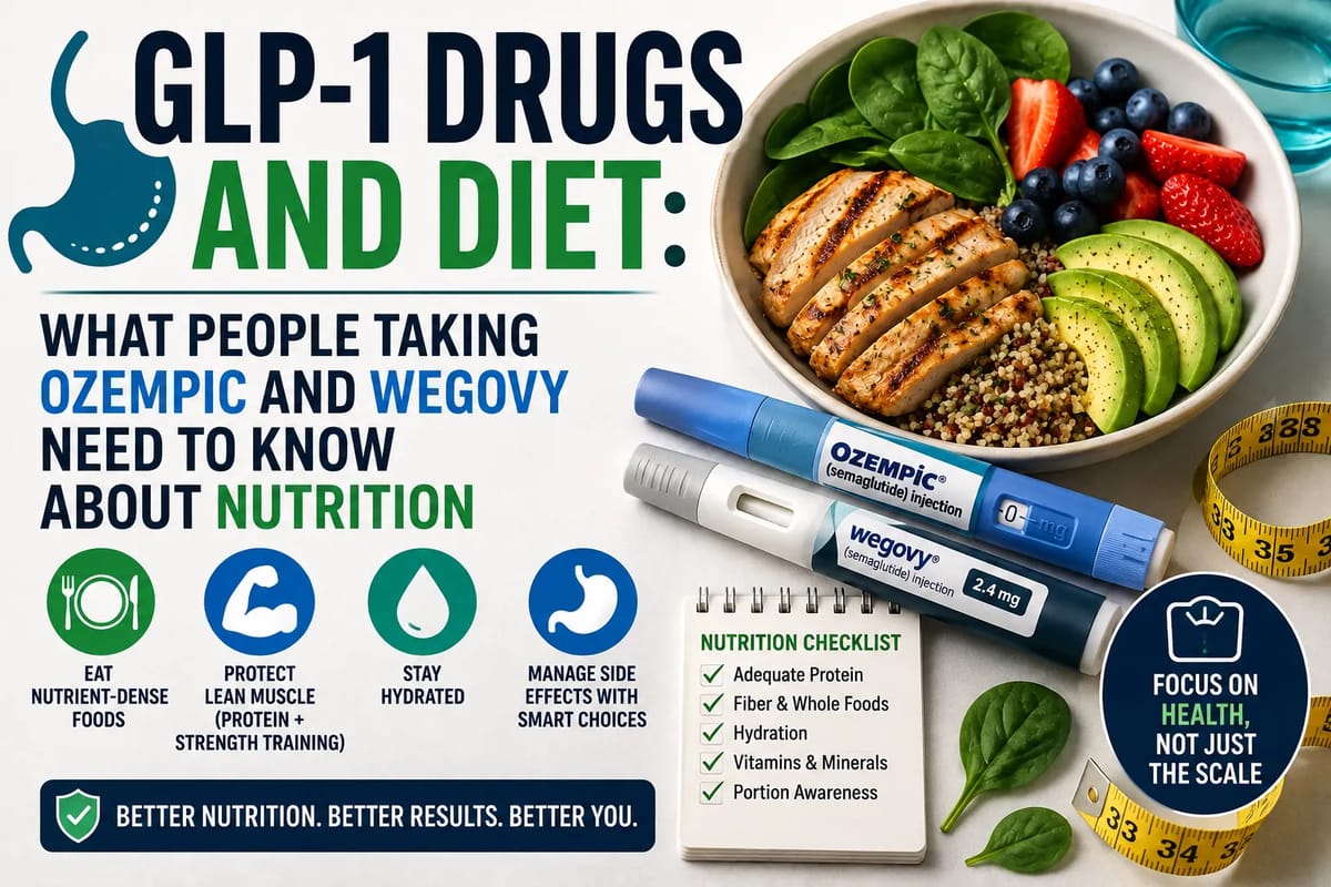GLP-1 Drugs and Diet: What People Taking Ozempic and Wegovy Need to Know About Nutrition