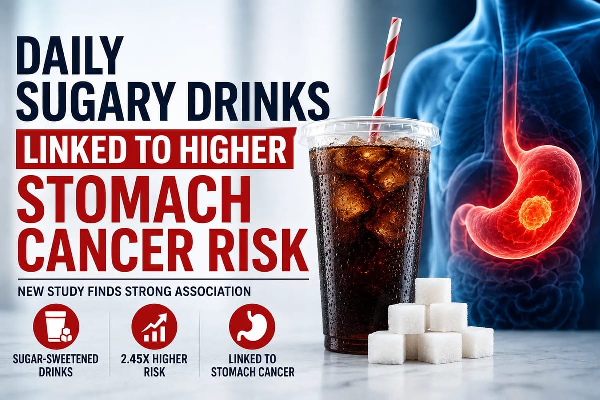 Daily Sugary Drinks Linked to Higher Stomach Cancer Risk in New Study