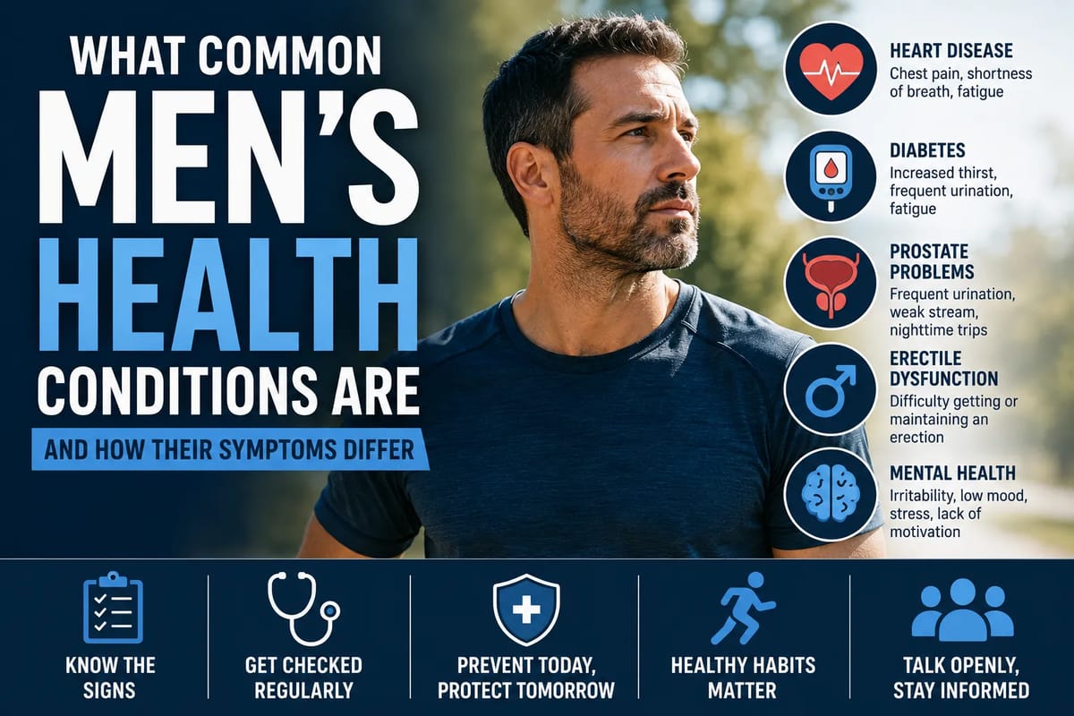 What Common Men's Health Conditions Are and How Their Symptoms Differ
