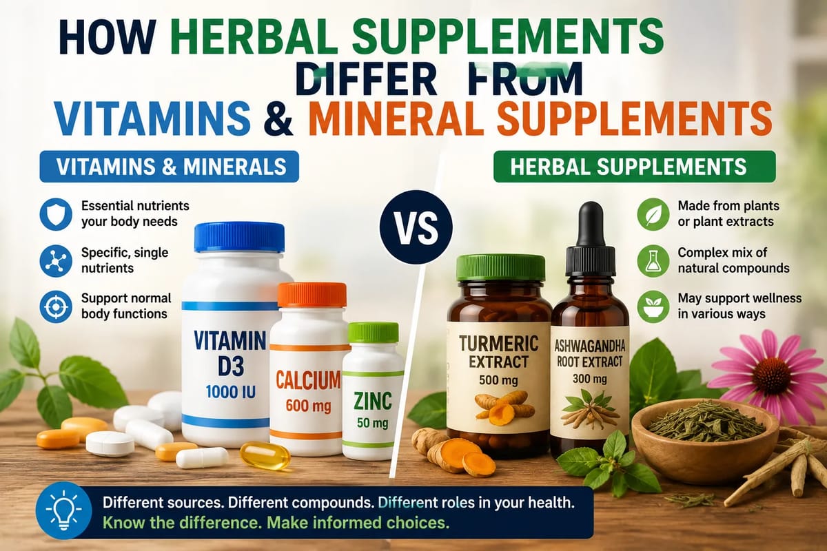 How Herbal Supplements Differ From Vitamins and Mineral Supplements