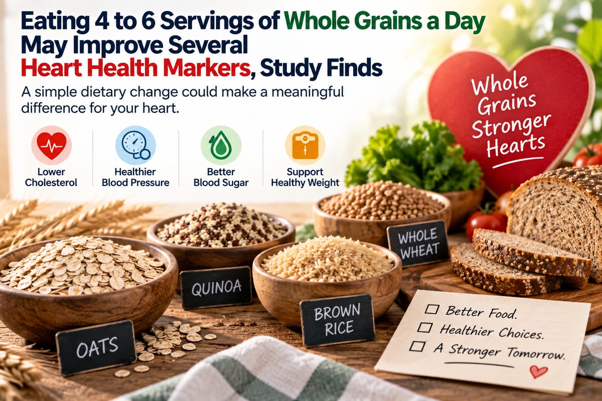 Eating 4 to 6 Servings of Whole Grains a Day May Improve Several Heart Health Markers, Study Finds