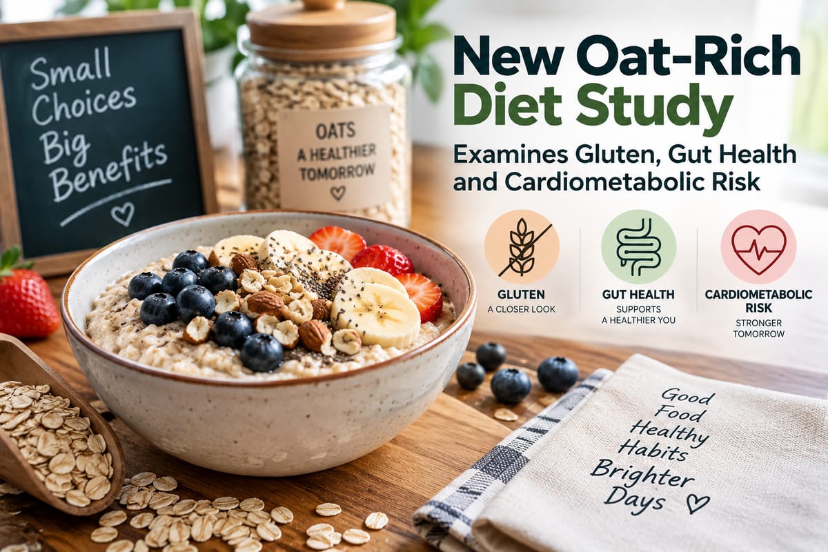 New Oat-Rich Diet Study Examines Gluten, Gut Health and Cardiometabolic Risk