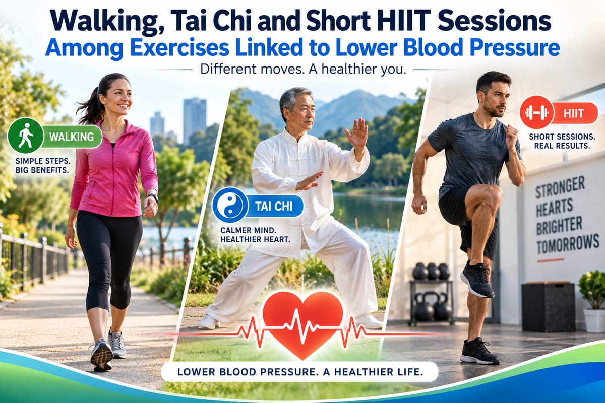Walking, Tai Chi and Short HIIT Sessions Among Exercises Linked to Lower Blood Pressure
