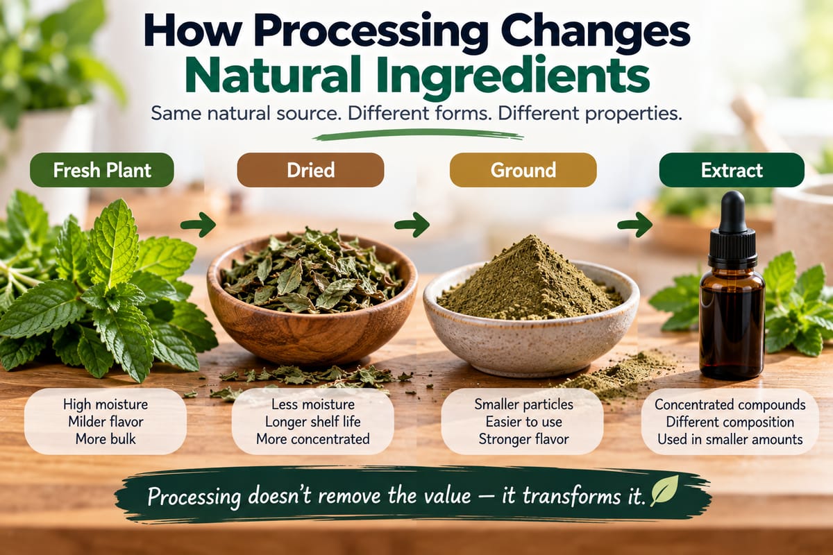 How Processing Changes Natural Ingredients
